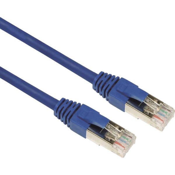 Bakreni priključni kabel CAT6a F/FTP 1 m, moder